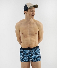GEMO Maillot de bain boxer imprimé tropical homme Bleu