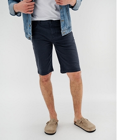 GEMO Bermuda staight en coton stretch homme Bleu