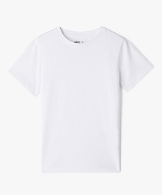 GEMO Tee-shirt à manches courtes en coton uni garçon blanc vif