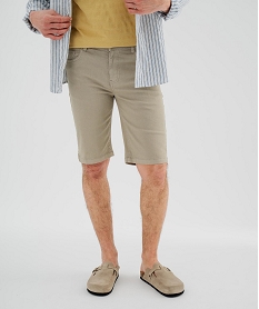 GEMO Bermuda staight en coton stretch homme Beige