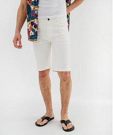 GEMO Bermuda staight en coton stretch homme blanc standard