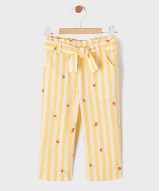 GEMO Pantalon fluide à motifs avec taille élastique bébé fille Jaune