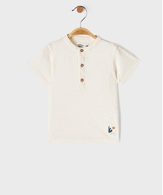 GEMO Tee-shirt manches courtes col tunisien bébé garçon Beige