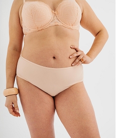 GEMO Shorty en microfibre et dentelle femme grande taille (lot de 2) Orange