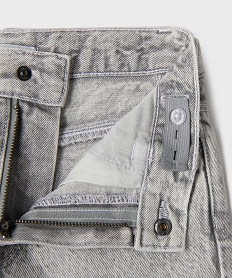 GEMO Bermuda ample en jean délavé fille Gris