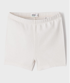 GEMO Short moulant en coton stretch fille blanc standard