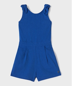 GEMO Combishort sans manches en coton et viscose fille - LuluCastagnette bleu standard