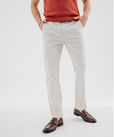 GEMO Pantalon chino en coton stretch coupe Regular homme Beige