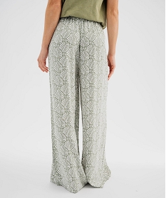 GEMO Pantalon de pyjama fluide imprimé femme Vert