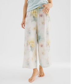 GEMO Bas de pyjama en viscose fluide imprimée femme Multicolore