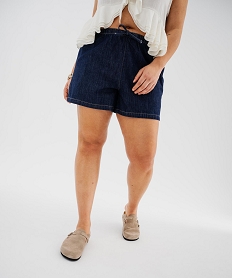 GEMO Short en jean coupe large femme grande taille Bleu