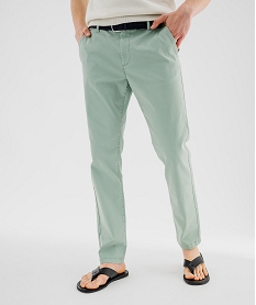 GEMO Pantalon chino en coton stretch coupe Regular homme vert standard