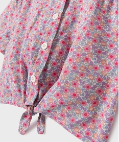 GEMO Blouse courte à manches courtes en viscose fleurie bébé fille Rose
