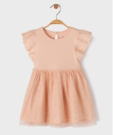GEMO Robe brodée avec jupe en tulle bébé fille Rose