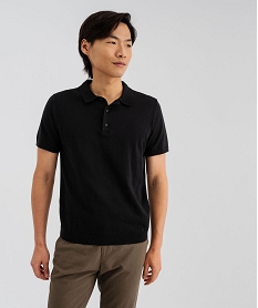 GEMO Polo à manches courtes en maille homme noir standard