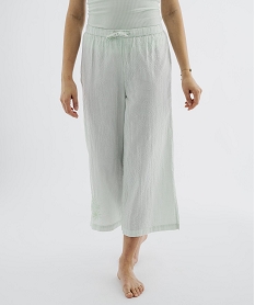 GEMO Pantalon de pyjama à motif vichy femme Vert