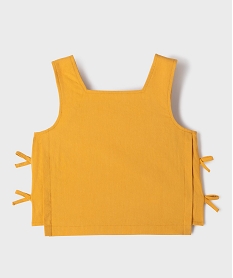 GEMO Blouse sans manches avec noeuds sur les côtés fille Jaune