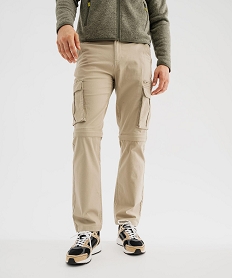 GEMO Pantalon cargo 2-en-1 transformable en short homme - Roadsign Beige