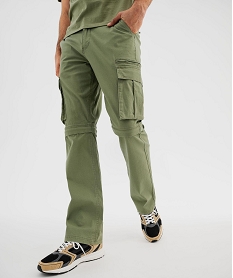 GEMO Pantalon cargo 2-en-1 transformable en short homme - Roadsign vert standard