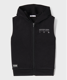 GEMO Sweat à capuche zippé sans manches garçon noir standard