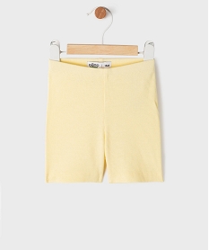 GEMO Short cycliste en coton côtelé avec taille élastique bébé fille Jaune
