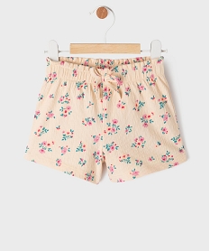 GEMO Short en matière texturée extensible bébé fille Rose