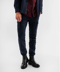 GEMO Pantalon cargo Regular coloris unique homme Bleu