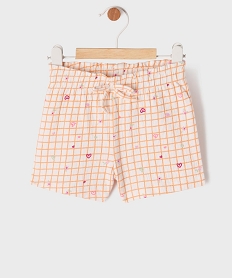 GEMO Short en matière texturée extensible bébé fille Orange