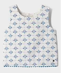 GEMO Blouse sans manches fleurie fille - LuluCastagnette Bleu