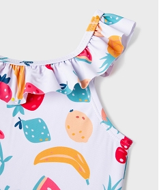 GEMO Maillot de bain 2 pièces à motifs fruits bébé fille Blanc