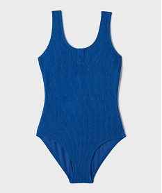 GEMO Maillot de bain 1 pièce texturé fille bleu standard