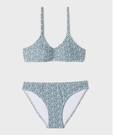 GEMO Maillot de bain 2 pièces fleuri fille Vert