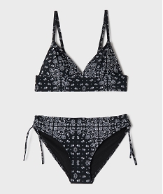 GEMO Maillot de bain 2 pièces avec brassière triangle fille Noir