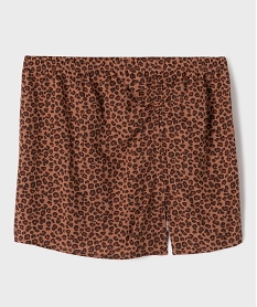 GEMO Jupe de plage courte en viscose fine et fluide fille Brun