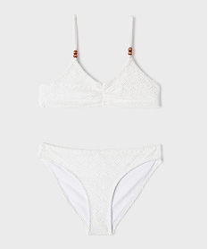GEMO Maillot de bain 2 pièces texturé look bohème fille beige standard
