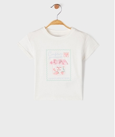 GEMO Tee-shirt manches courtes avec motif en relief bébé fille blanc standard