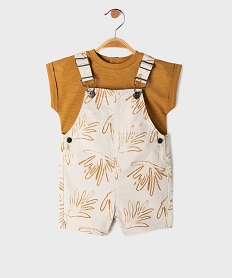 GEMO Ensemble 2 pièces bébé garçon - Salopette et tee-shirt Orange