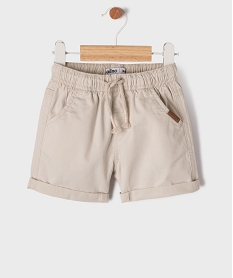 GEMO Bermuda en coton avec taille ajustable bébé garçon beige standard