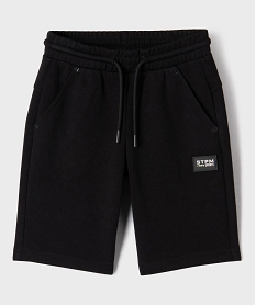 GEMO Bermuda en maille extensible à taille élastiquée garçon noir standard