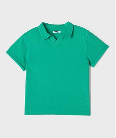 GEMO Polo manches courtes avec col fantaisie garçon Vert
