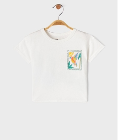 GEMO Tee-shirt manches courtes motif poitrine et dos bébé garçon blanc standard