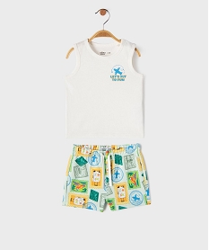 GEMO Ensemble 2 pièces bébé garçon - Débardeur et short Blanc