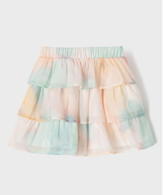 GEMO Jupe courte à volants tie and dye fille Vert