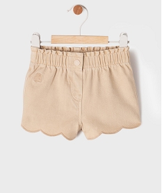 GEMO Short en coton aux finitions dentelées bébé fille - LuluCastagnette beige standard