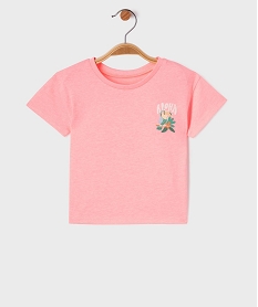 GEMO Tee-shirt manches courtes avec imprimé poitrine et dos bébé fille Rose