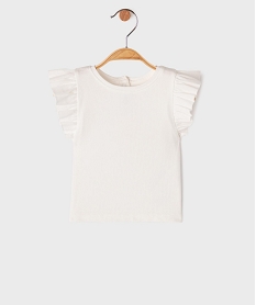 GEMO Tee-shirt sans manches avec volants sur les épaules bébé fille blanc standard