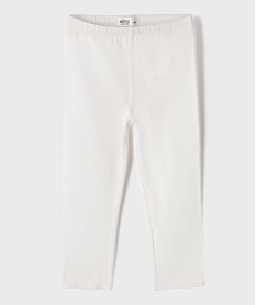 GEMO Legging court en coton stretch fille blanc standard
