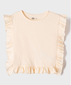 GEMO Tee-shirt sans manches volanté fille Beige