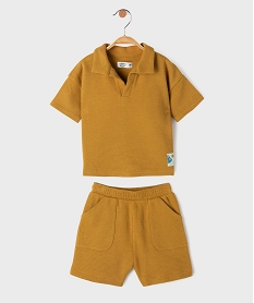 GEMO Ensemble 2 pièces bébé garçon polo et short Orange