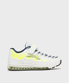 GEMO Baskets à scratch avec tige colorée garçon - Airness blanc standard